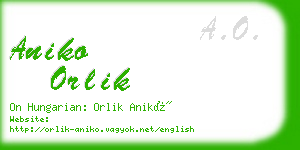 aniko orlik business card